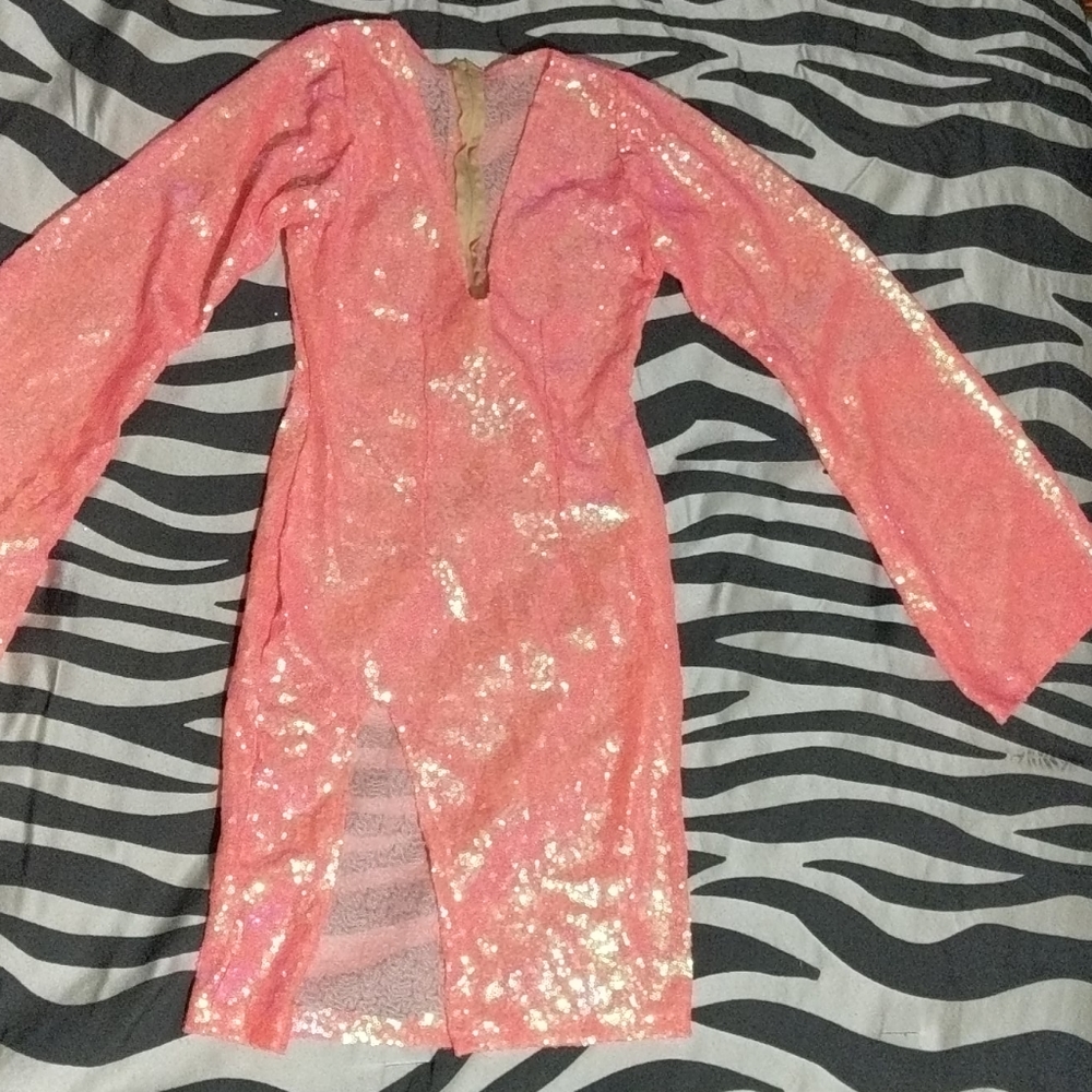 Pink sequence dress